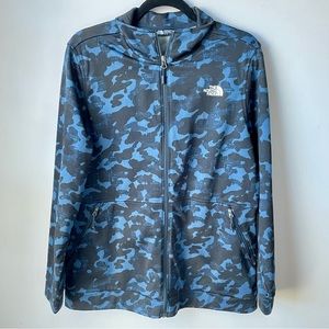 The North Face Women’s Blue & Black Camo Print Zip Up Jacket Size XL